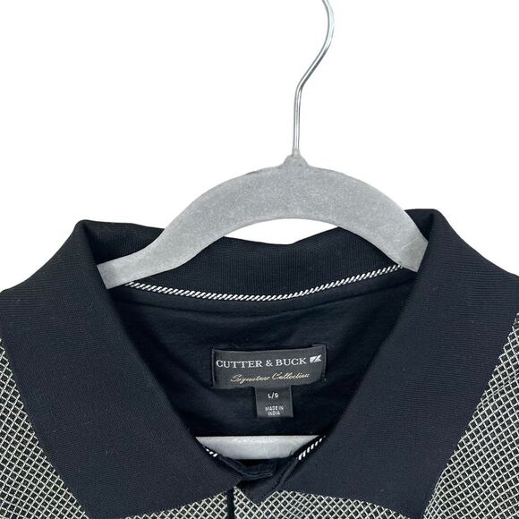 Cutter & Buck Signature Collection Mens Polo Shirt Short Sleeve Black Men Sz L - Picture 3 of 5